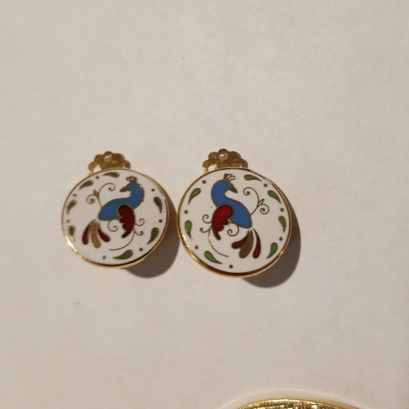 Vintage Distelfink Hex Sign Brooch & Earring Set - Picture 4 of 8